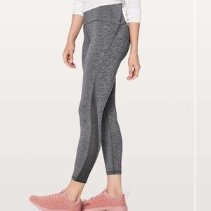 Lululemon Train Times 7/8 legging Heathered Black Gray Size 8 Workout Gym